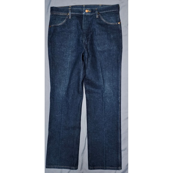 Vintage Wrangler Jeans Size 36x31 USA Made Denim Western Blue 936DEN Slim  70s